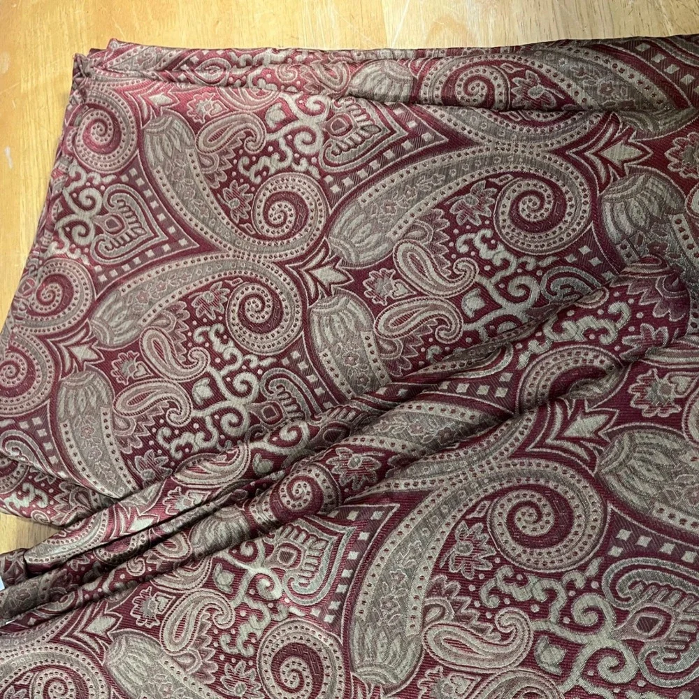 Allen + Roth Vtg Style Red Gold Paisley Lined Curtain Panels 48x82 Set of 2
